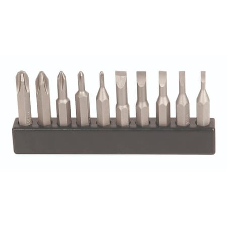 Wiha Micro Bit Replacement Slotted & Phillips Bits, 10 Piece 75987